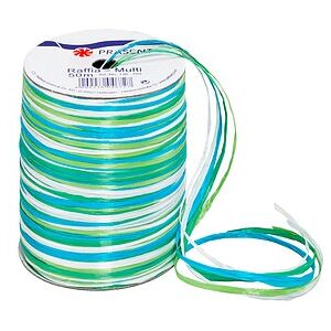 PRÄSENT Geschenkband Raffia matt blau/grün/weiß 3,0 mm x 50,0 m PRÄSENT Geschenkband Raffia matt blau/grün/weiß 3,0 mm x 50,0 m