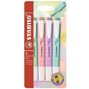 STABILO swing cool Pastel Textmarker farbsortiert, 4 St. STABILO swing cool Pastel Textmarker farbsortiert, 4 St.