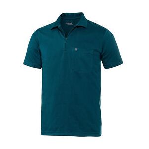 HENSON&HENSON Herren Poloshirt mit Zipper kurzarm petrol 54