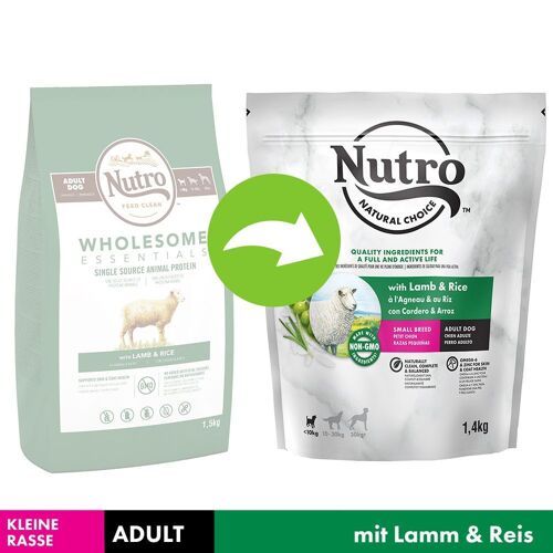 Nutro 1,4kg NUTRO Hund Adult <10 kg mit Lamm und Reis Hundefutter trocken