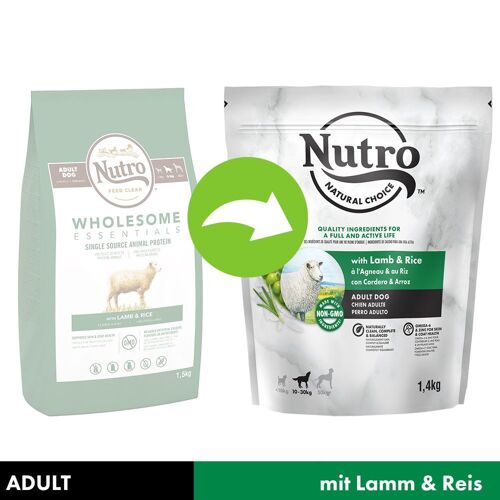 Nutro 10 kg NUTRO Hund Adult 10-30 kg mit Lamm und Reis Hundefutter trocken