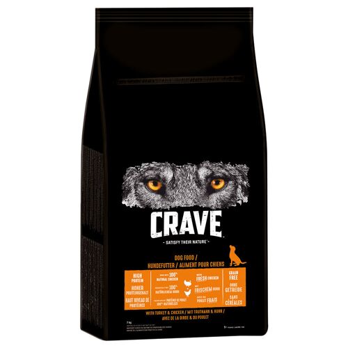 Crave 7kg Crave Hundefutter Trocken Adult mit Truthahn & Huhn Hundefutter Trocken