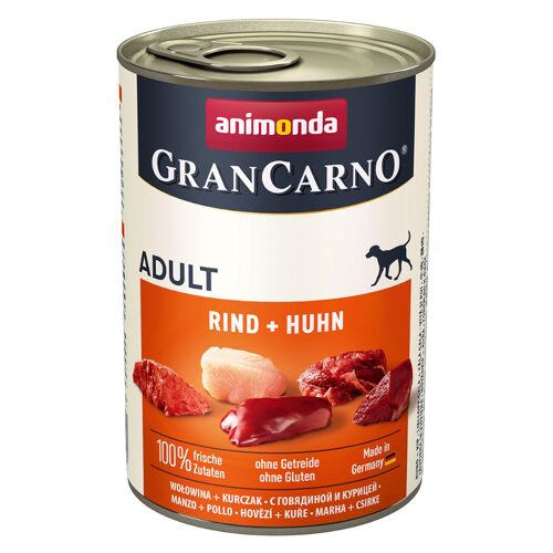 Animonda GranCarno 12 x 400 g Animonda GranCarno Original Adult Rind & Huhn Hundefutter nass
