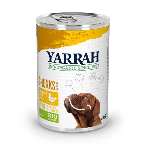Yarrah 6x400/405g Bio Chunks Huhn Yarrah Hundefutter nass