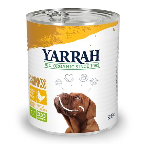 Yarrah 12 x 820g Bio Bröckchen in Soße Yarrah Hundefutter nass