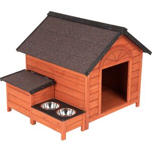 zooplus Exclusive Hundehütte Jackson 105x91x80,8cm Tannenholz mit aufklappbarem Dach