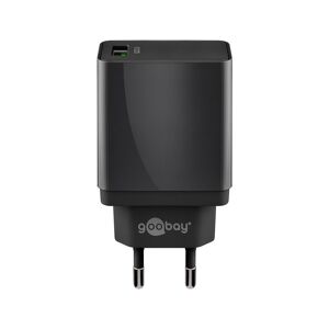 Goobay USB-A-Adapter - USB-A-Ladegerät - CEE 7/16 - USB-A-Adapter - 1 Ports - Quick Charge 3.0 - 3000mA - 18W - Schwarz