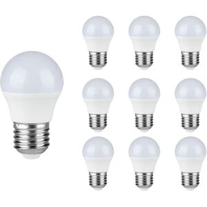 V-TAC 10x E27 LED-Glühbirne - 5.5 Watt - 470 Lumen - Kugel G45 Glühbirne - 3000K Warmweißes Licht - Ersetzt 40 Watt