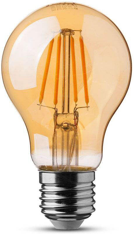 V-TAC LED-Birne mit Samsung-Chip 6 Watt E27 A60 Bernsteinfarbene Abdeckung 2200K V-TAC LED-Birne mit Samsung-Chip 6 Watt E27 A60 Bernsteinfarbene Abdeckung 2200K