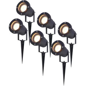 HOFTRONIC™ 6x LED Gartenstrahler mit Erdspieß Schwarz Sydney 2700K 5W IP65