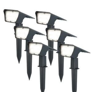 HOFTRONIC™ 6x Odessa LED Solar Gartenleuchte mit Erdspieß 6000K Tageslichtweiß IP65