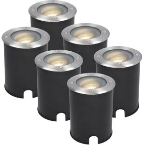 HOFTRONIC™ 6x Lilly dimmbarer LED Bodenstrahler - schwenkbar - befahrbar - Rund - Edelstahl -  4000K - 5 Watt - IP67 wasserdicht - 3 Jahre Garantie