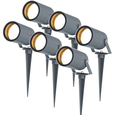 HOFTRONIC 6er Set Spikey LED Gartenstrahler mit Erdspieß - GU10 4 Watt 345 Lumen - Dimmbar - Schwenkbar - 6500K tageslichtweiß - IP64 Wasserdicht - Anthrazit - Erdspießstrahler - Außenstrahler HOFTRONIC 6er Set Spikey LED Gartenstrahler mit Erdspieß - GU10 4 Watt 345 Lumen - Dimmbar - Schwenkbar - 6500K tageslichtweiß - IP64 Wasserdicht - Anthrazit - Erdspießstrahler - Außenstrahler