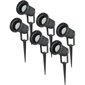 HOFTRONIC™ Satz mit 6 dimmbaren Aluminium Erdspießstrahler 5 Watt GU10 6000K IP44