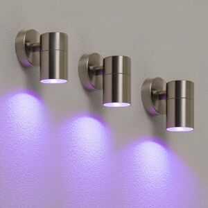 HOFTRONIC SMART 3er-Set Mason Smart Wall Light - IP44 - WiFi & Bluetooth - Inkl. RGBWW GU10 Strahler - Edelstahl - 4,5 Watt 350 lumen