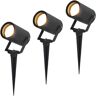 HOFTRONIC™ 3x Spikey LED Gartenstrahler - 5 Watt - 400lm - 2700 Kelvin - Schwarz - IP65 wasserdicht - Erdspießleuchte