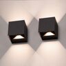 HOFTRONIC™ 2x LED Wandleuchte Kansas IP65 7 Watt 3000K Up and Down Schwarz