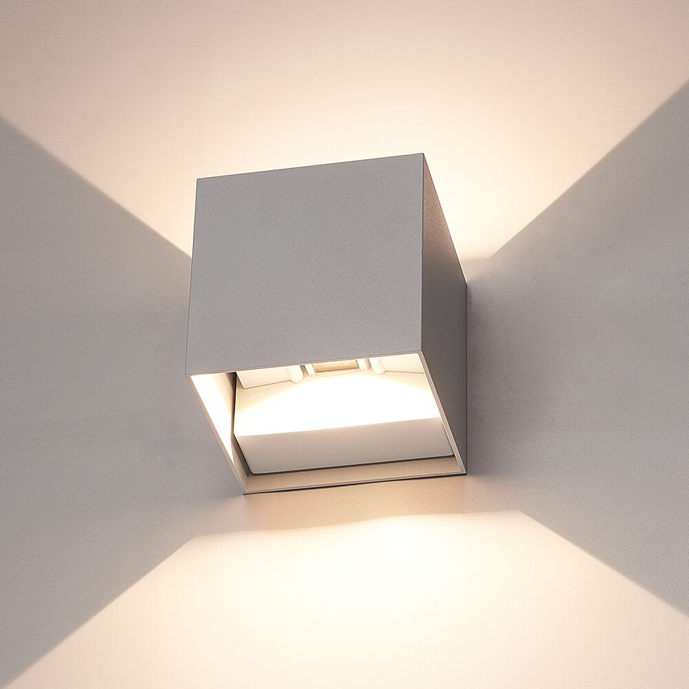 HOFTRONIC™ Dimmbare LED Wandleuchte Kansas Grau 6 Watt 3000K doppelseitige Beleuchtung IP54 HOFTRONIC™ Dimmbare LED Wandleuchte Kansas Grau 6 Watt 3000K doppelseitige Beleuchtung IP54