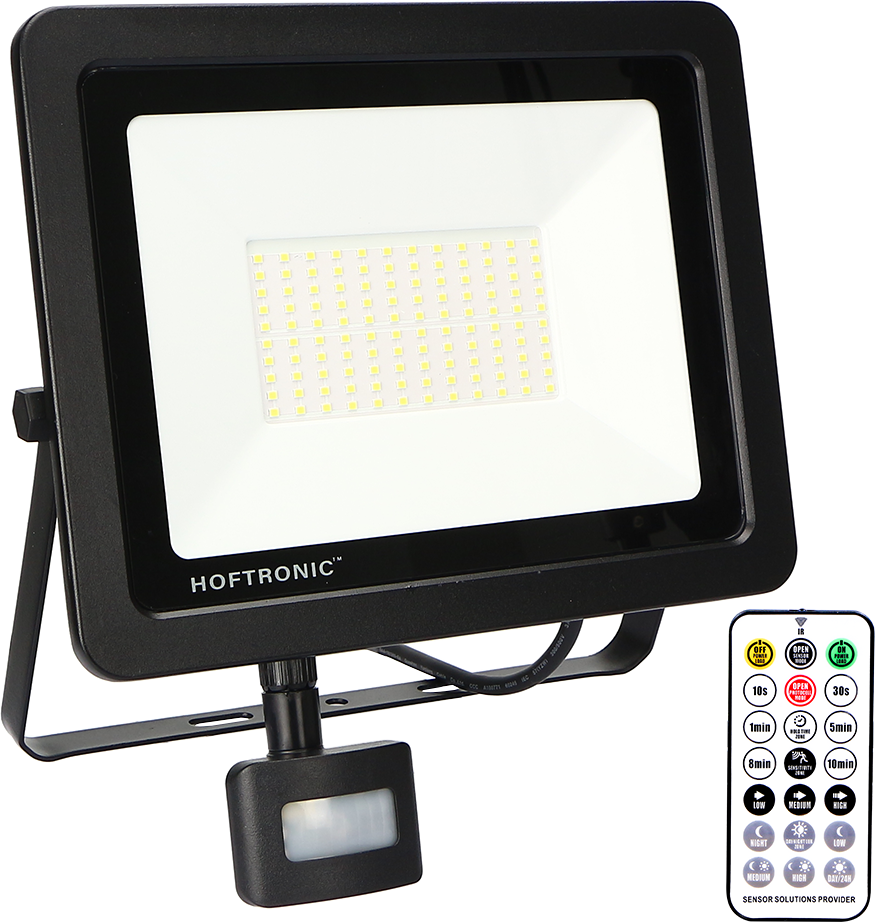 HOFTRONIC™ LED-Fluter mit Dämmerungsschalter 100 Watt 6400K Osram IP65 ersetzt 1000 Watt