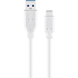 Goobay USB 3.2 GEN 1 (USB3.0) Anschlusskabel - USB-C auf USB-A - 5Gbit/s - USB-Adapter - OTG Kabel - USB-C auf USB-A Anschlusskabel -1m - 5Gbit/s - GEN 1 - weiß