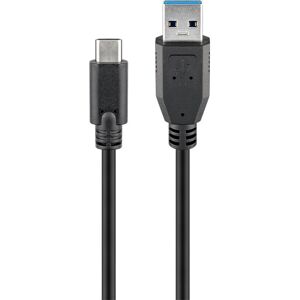 Goobay USB 3.2 GEN 1 (USB3.0) Anschlusskabel - USB-C auf USB-A - 5Gbit/s - USB-Adapter - OTG Kabel - USB-C auf USB-A Anschlusskabel - 1m - 5Gbit/s - GEN 1 - schwarz