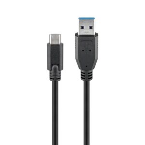 Goobay USB 3.2 GEN 1 (USB3.0) Anschlusskabel - USB-C auf USB-A - 5Gbit/s - USB-Adapter - OTG Kabel - USB-C auf USB-A Anschlusskabel - 1m - 5Gbit/s - GEN 1 - schwarz