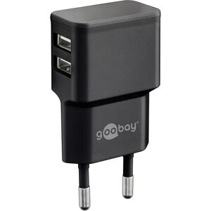 Goobay USB-A-Adapter - USB-A-Ladegerät - CEE 7/16 - USB-A-Adapter - 2 Anschlüsse - 2400mA - 12W - schwarz