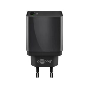 Goobay USB-A-Adapter - USB-A-Ladegerät - CEE 7/16 - USB-A-Adapter - 1 Ports - Quick Charge 3.0 - 3000mA - 18W - Schwarz