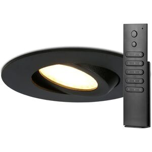 HOFTRONIC™ Komplettset 16 Stück LED Einbaustrahlern Napels IP65 8 Watt 2700K dimmbar 360° Schwenkbar Schwarz  inkl. Fernbedienung