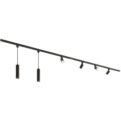 HOFTRONIC Taros LED Schienensystem-Set - Gerade - 2x 1,5 m Schiene - 4 Schienenstrahler - 2 Pendelleuchten - Inkl. 2700K GU10 - IP20 - Modular - 230 V HOFTRONIC Taros LED Schienensystem-Set - Gerade - 2x 1,5 m Schiene - 4 Schienenstrahler - 2 Pendelleuchten - Inkl. 2700K GU10 - IP20 - Modular - 230 V