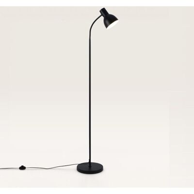 LUSENZ Tervon - Schwarze Stehlampe Metall 150 cm - Stehlampe wohnzimmer - Modern Industriedesign - Verstellbarer Metall Lampenschirm - Matt - E27 Fassung - Mit Fußschalter LUSENZ Tervon - Schwarze Stehlampe Metall 150 cm - Stehlampe wohnzimmer - Modern Industriedesign - Verstellbarer Metall Lampenschirm - Matt - E27 Fassung - Mit Fußschalter