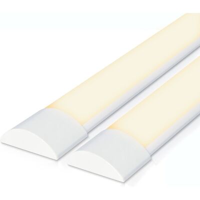 HOFTRONIC 2er Set LED Lichtleiste 120cm - 40W 5600lm (140lm/w) - Ultra Flach 2,9 cm - 3000K warmweiß - Ersetzt 330W - Samsung SMD LED Chips - Flimmerfrei - IP20 staubdicht - Deckenleuchte - LED Batten HOFTRONIC 2er Set LED Lichtleiste 120cm - 40W 5600lm (140lm/w) - Ultra Flach 2,9 cm - 3000K warmweiß - Ersetzt 330W - Samsung SMD LED Chips - Flimmerfrei - IP20 staubdicht - Deckenleuchte - LED Batten