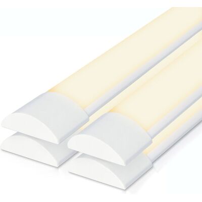 HOFTRONIC 4er Set LED Lichtleiste 120cm - 40W 5600lm (140lm/w) - Ultra Flach 2,9 cm - 3000K warmweiß - Ersetzt 330W - Samsung SMD LED Chips - Flimmerfrei - IP20 staubdicht - Deckenleuchte - LED Batten HOFTRONIC 4er Set LED Lichtleiste 120cm - 40W 5600lm (140lm/w) - Ultra Flach 2,9 cm - 3000K warmweiß - Ersetzt 330W - Samsung SMD LED Chips - Flimmerfrei - IP20 staubdicht - Deckenleuchte - LED Batten