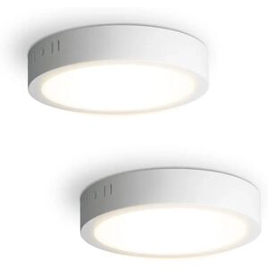 HOFTRONIC™ 2er-Set Indiana Aufbaustrahler rund - 12 Watt 1160 Lumen - Weiß - 2700K warmweiß- LED Downlight - IP20 staubdicht - 160mm