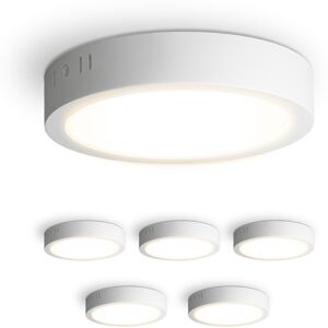 HOFTRONIC™ 6er-Set Indiana Aufbaustrahler rund - 12 Watt 1160 Lumen - Weiß - 2700K warmweiß- LED Downlight - IP20 staubdicht - 160mm