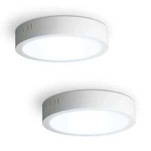 HOFTRONIC™ 2er-Set Indiana Aufbaustrahler rund - 12 Watt 1160 Lumen - Weiß - 6500K tageslichtweiß- LED Downlight - IP20 staubdicht - 160mm