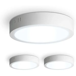 HOFTRONIC™ 3er-Set Indiana Aufbaustrahler rund - 12 Watt 1160 Lumen - Weiß - 6500K tageslichtweiß- LED Downlight - IP20 staubdicht - 160mm