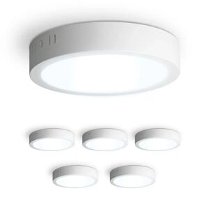 HOFTRONIC™ 6er-Set Indiana Aufbaustrahler rund - 12 Watt 1160 Lumen - Weiß - 6500K tageslichtweiß- LED Downlight - IP20 staubdicht - 160mm