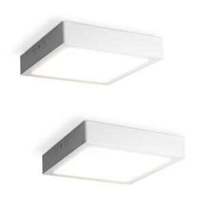 HOFTRONIC™ 2er-Set Carolina Aufbaustrahler quadratisch - 12 Watt 1160 Lumen - Weiß - 4000K neutralweiß - LED-Downlight - IP20 staubdicht - 160mm