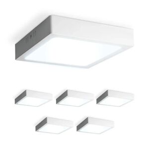 HOFTRONIC™ 6er-Set Carolina Aufbaustrahler quadratisch - 12 Watt 1160 Lumen - Weiß - 6500K Tageslichtweiß - LED-Downlight - IP20 staubdicht - 160mm