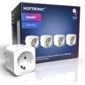 HOFTRONIC SMART 4x Intelligenter Stecker - WiFi & Bluetooth - mit Zeitschaltuhr - Kompatibel mit Amazon Alexa & Google Home - Weiß - Inkl. Energiezähler