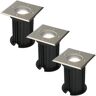 HOFTRONIC™ 3x Ramsay aisy dimmbarer LED Bodenstrahler - Quadratisch - Edelstahl - 6000K tageslichtweiß - 5 Watt - IP67 Strahlwasserdicht - 3 Jahre Garantie