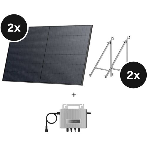 EcoFlow Halterungs-Set - Balkonkraftwerk 2x 520W mit Loggiahalterung + Mikro-Wechselrichter (0% MwSt. für PV)