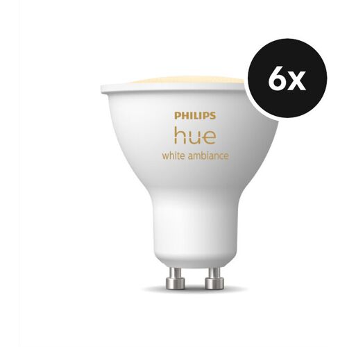 Philips Hue White Ambiance GU10 LED Lampe 400lm - 6er-Set