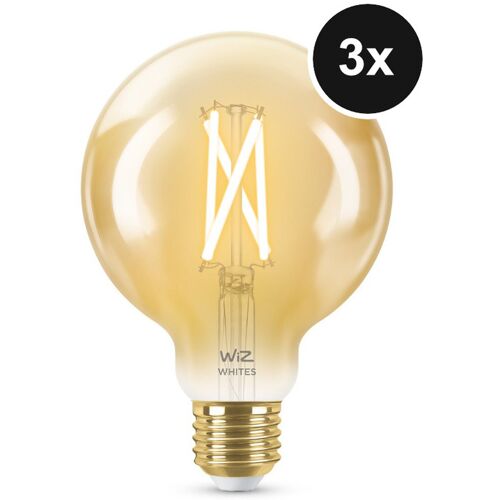 WiZ 50W E27 G95 Globeform Filament Amber Warm- und Kaltweiß 3er-Set
