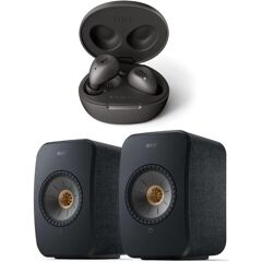 KEF LSX II - WLAN HiFi Lautsprecher +  MU3 - True Wireless In-Ear Kopfhörer