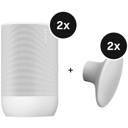 Sonos Stereo Set - mit 2x Move 2 + Wandhalterungen - Weiß