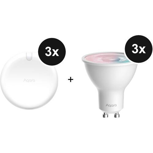 Aqara Set - mit 3 Presence Sensor + 3 LED Bulb T2 - RGB CCT, GU10, 450lm