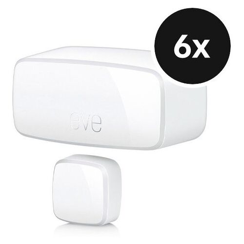 Eve Door & Window Matter 6er-Set - Kabelloser Tür-/Fensterkontaktsensor