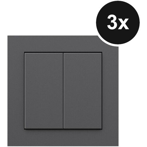Senic Friends of Hue Smart Switch - Smarter Lichtschalter 3er-Pack - Anthrazit